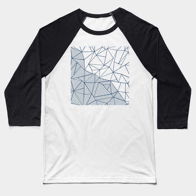 Abstract Half and Half 45 Navy Blue Baseball T-Shirt by ProjectM